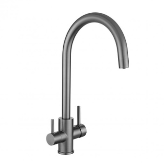 Змішувач для кухні Lidz Aria 020F (k35) з підключенням для питної води Graphite (LDARI020FGRP49562)