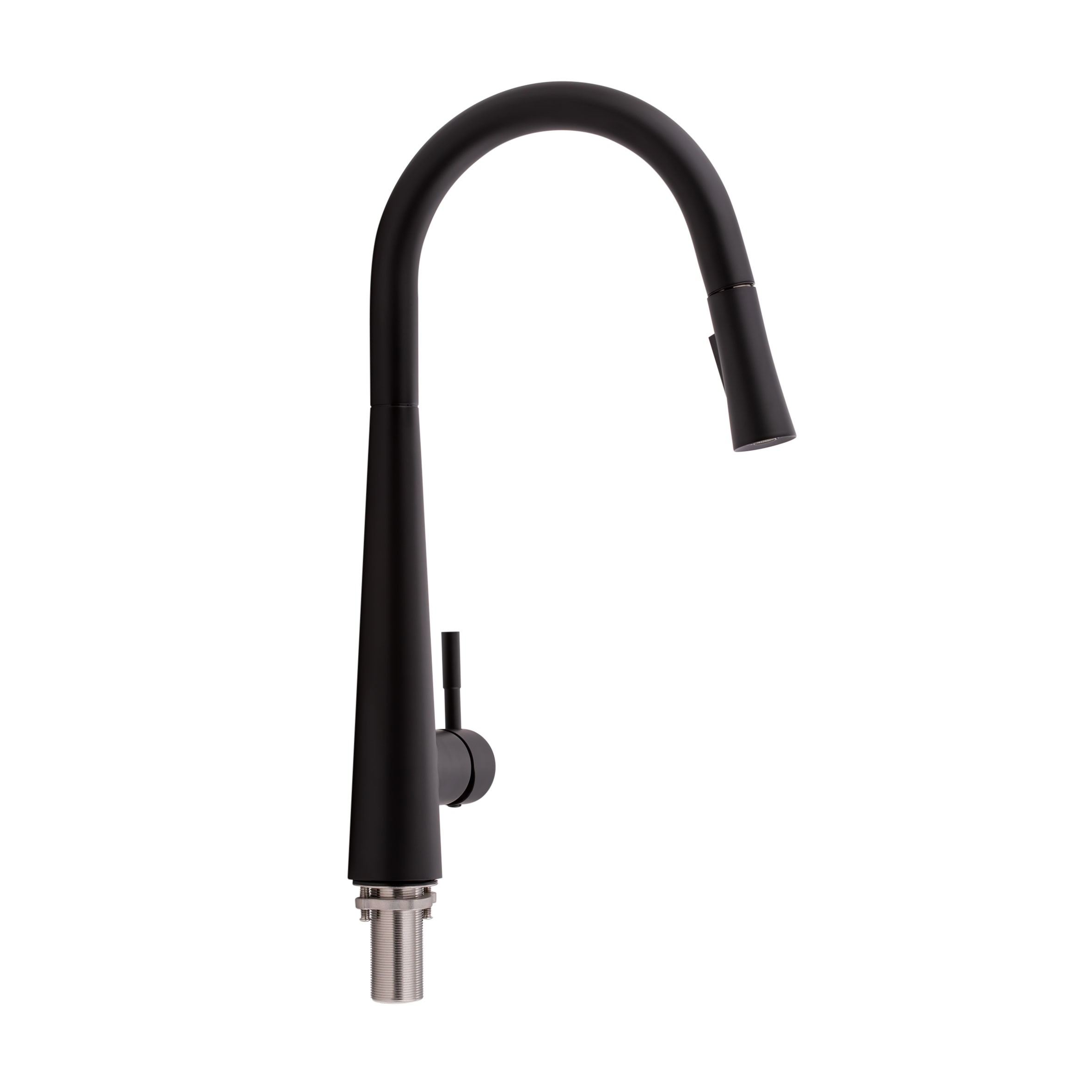 Змішувач для кухні Qtap Evicka з висувним виливом Black Matt (QTEVI9135103UB)