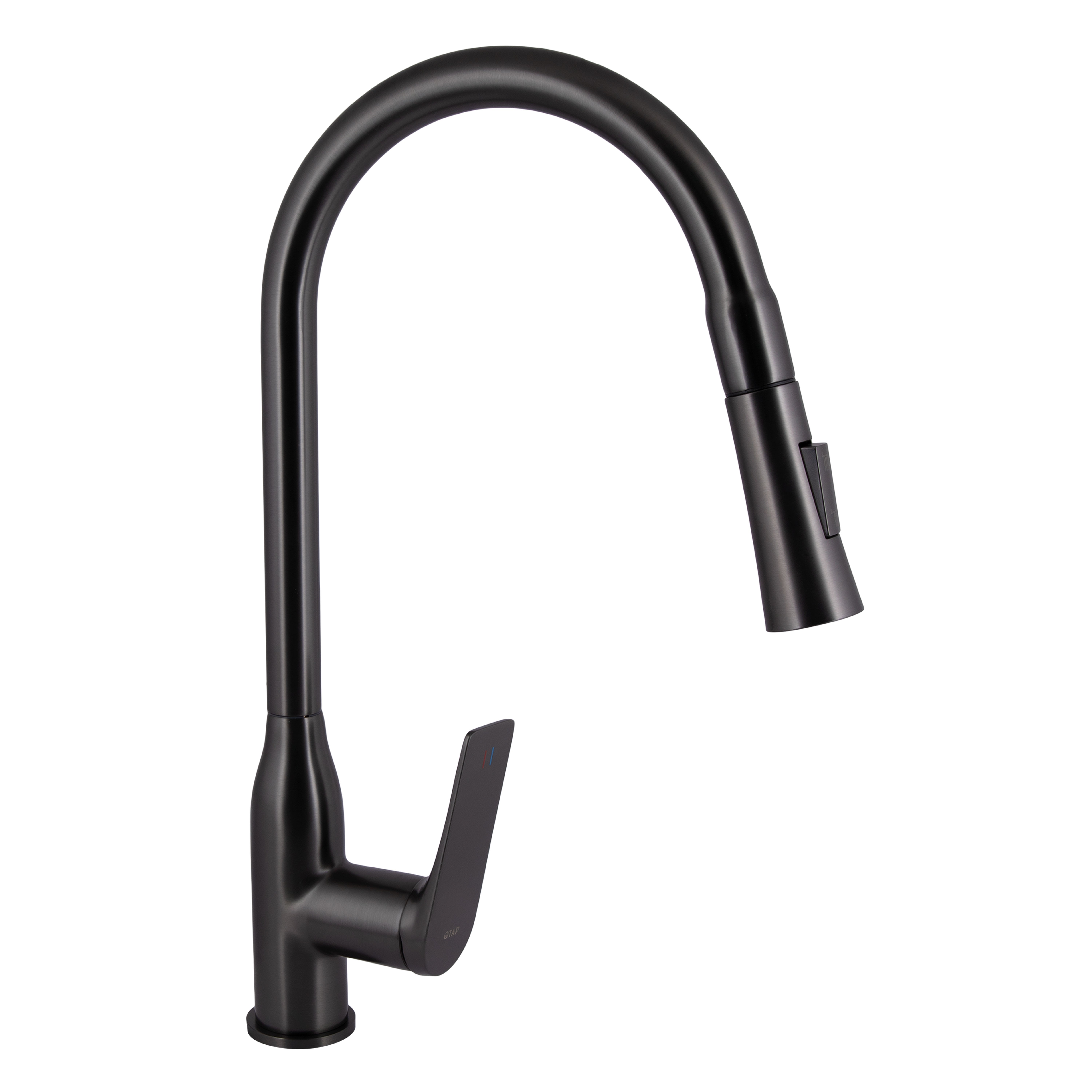 Змішувач для кухні Qtap Vlasta New з висувним виливом Gunmetal Black PVD (QTVLA344GMB45647)