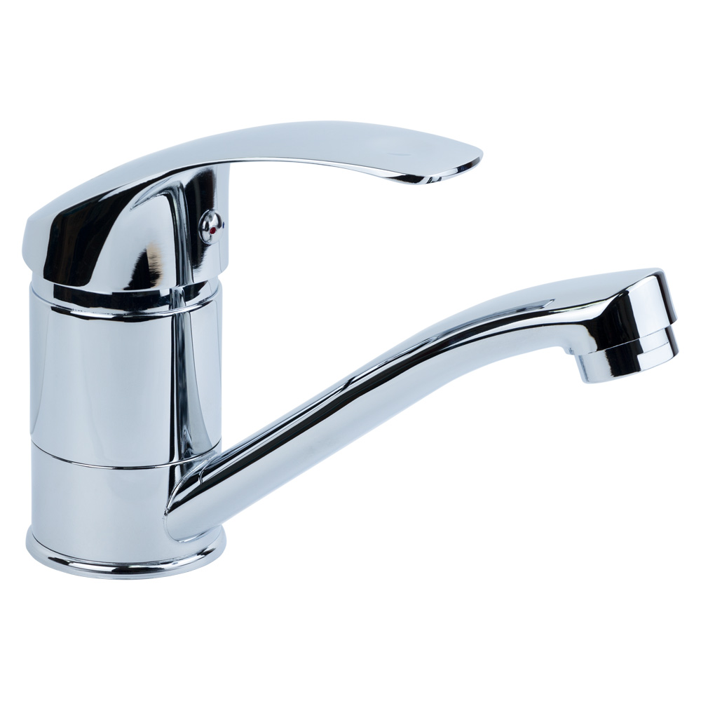 Змішувач для кухні TAU s04 гусак прямий 150мм на гайці Ø40 мм