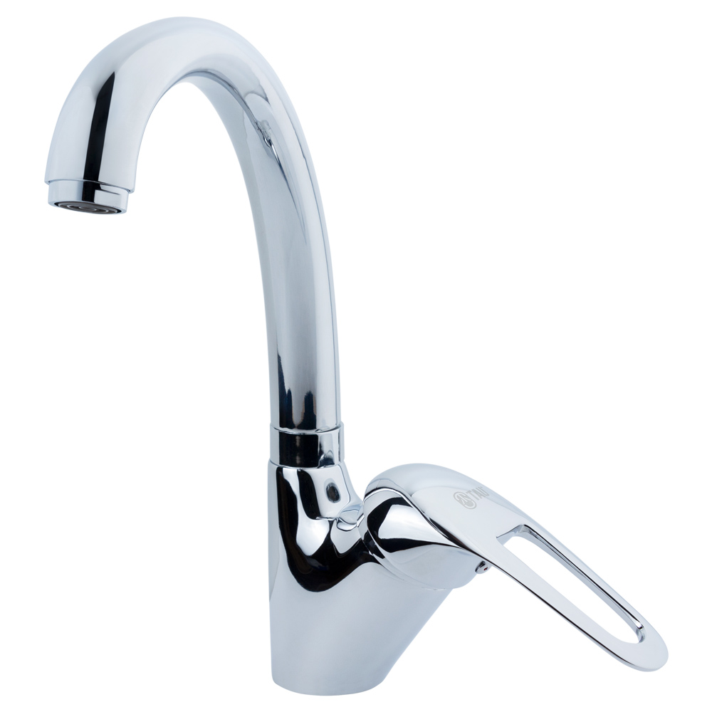 Змішувач для кухні TAU s10 гусак вухо лат. шток на гайці Ø40 мм Змішувач для кухні TAU s10 гусак вухо лат. шток на гайці Ø40 мм