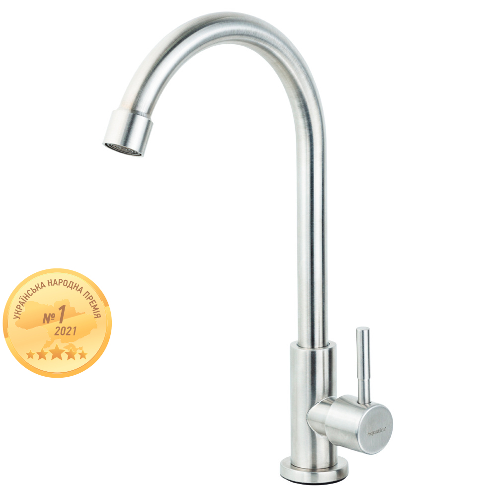 Змішувач для раковини Aquatica SS KT монокран на гайці Ø35 мм Змішувач для раковини Aquatica SS KT монокран на гайці Ø35 мм