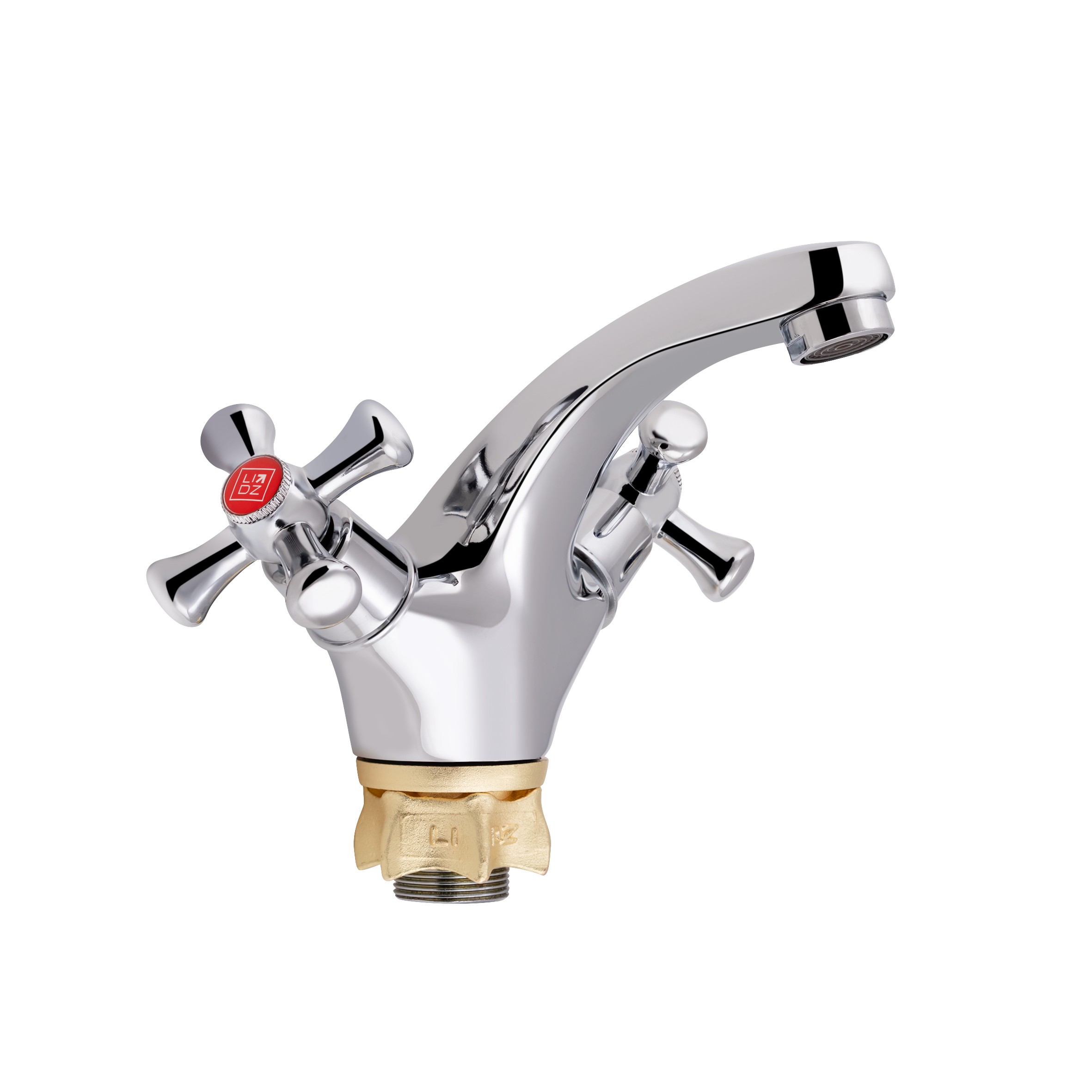 Змішувач для раковини Lidz Lamb 161F двохвентильний Chrome (LDLAM161FCRM35446)