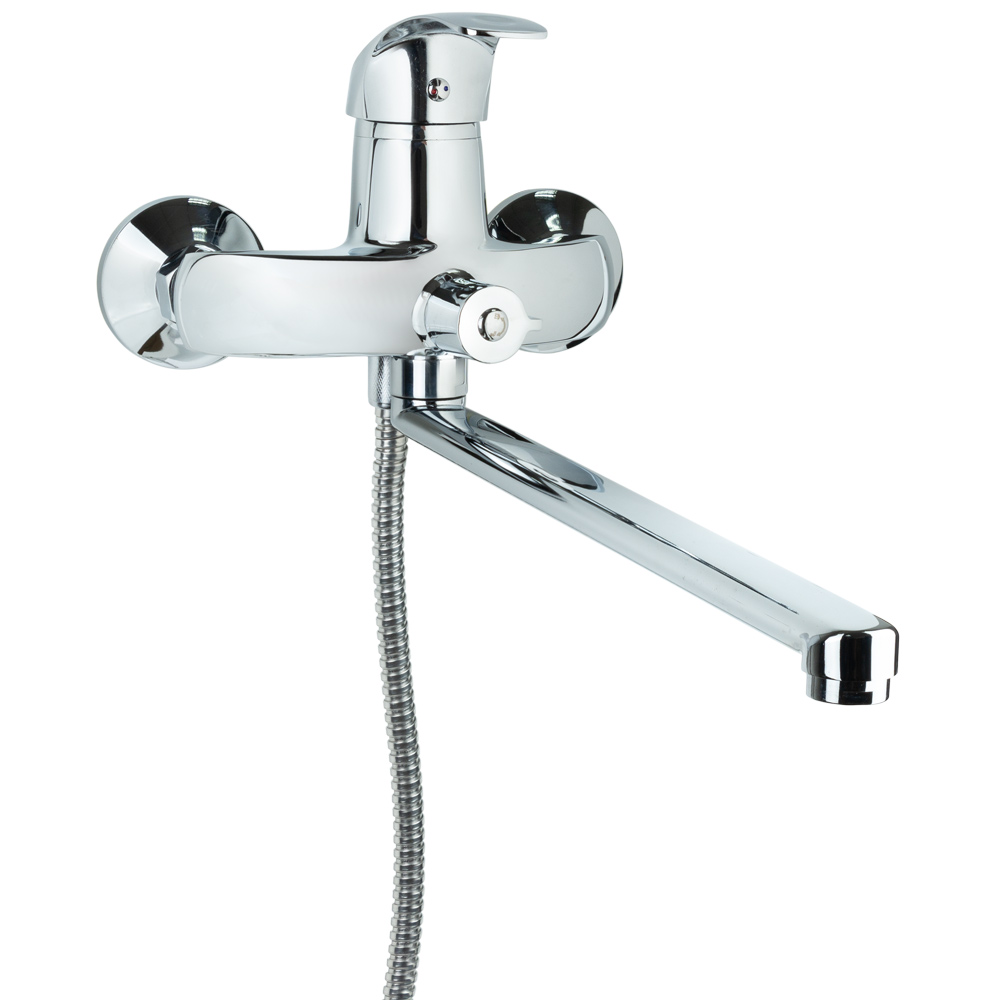 Змішувач для ванни TAU s40 вилив прямий 350мм дивертор вбудований картриджний Ø40 мм