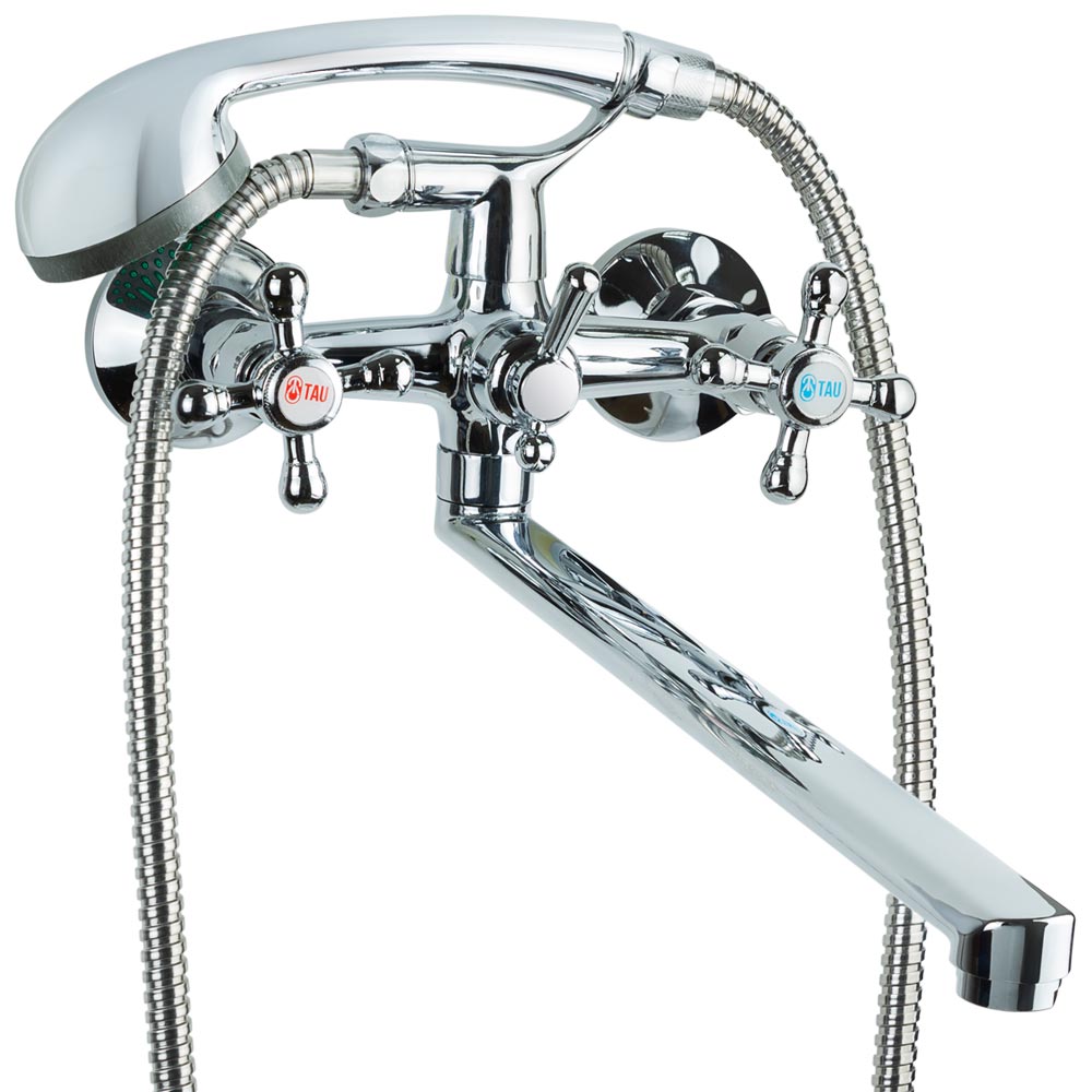 Змішувач для ванни TAU s70 1/2" вилив прямий 350мм дивертор вбудований кульовий