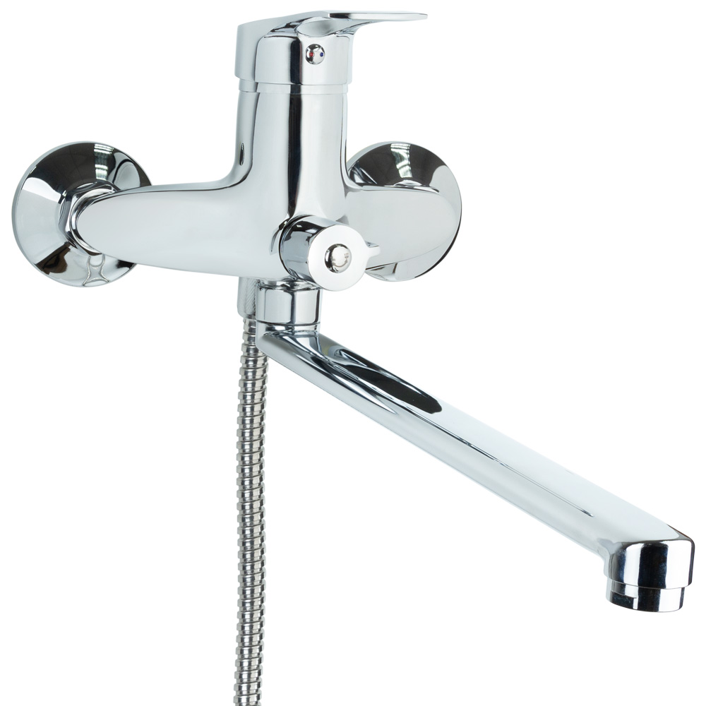 Змішувач для ванни TAU SM вилив прямий 350мм дивертор вбудований картриджний Ø40 мм