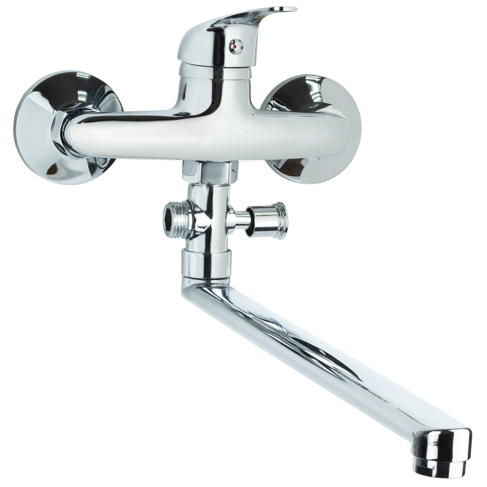 Змішувач для ванни TAU TN гусак прямий 350 мм дивертор виносний картриджний Ø35 мм