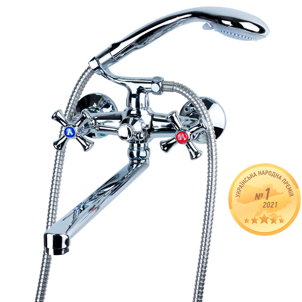 Змішувач для ванни Aquatica PL 1/2" вилив прямий 350мм дивертор вбудований кульовий