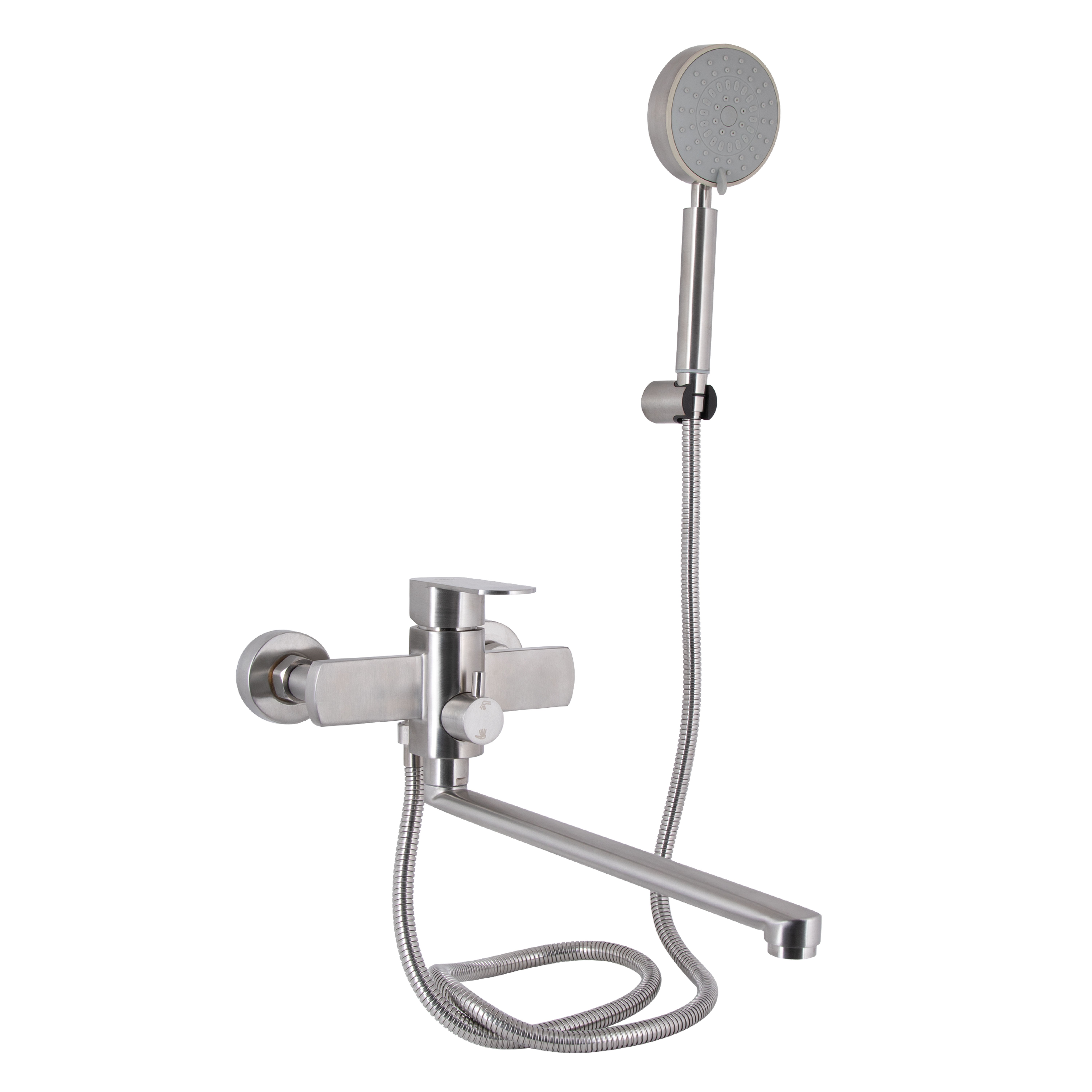 Змішувач для ванни Lidz Luna 005 (з душовим гарнітуром) (k35) Nickel (LDLUN005NKS46093)