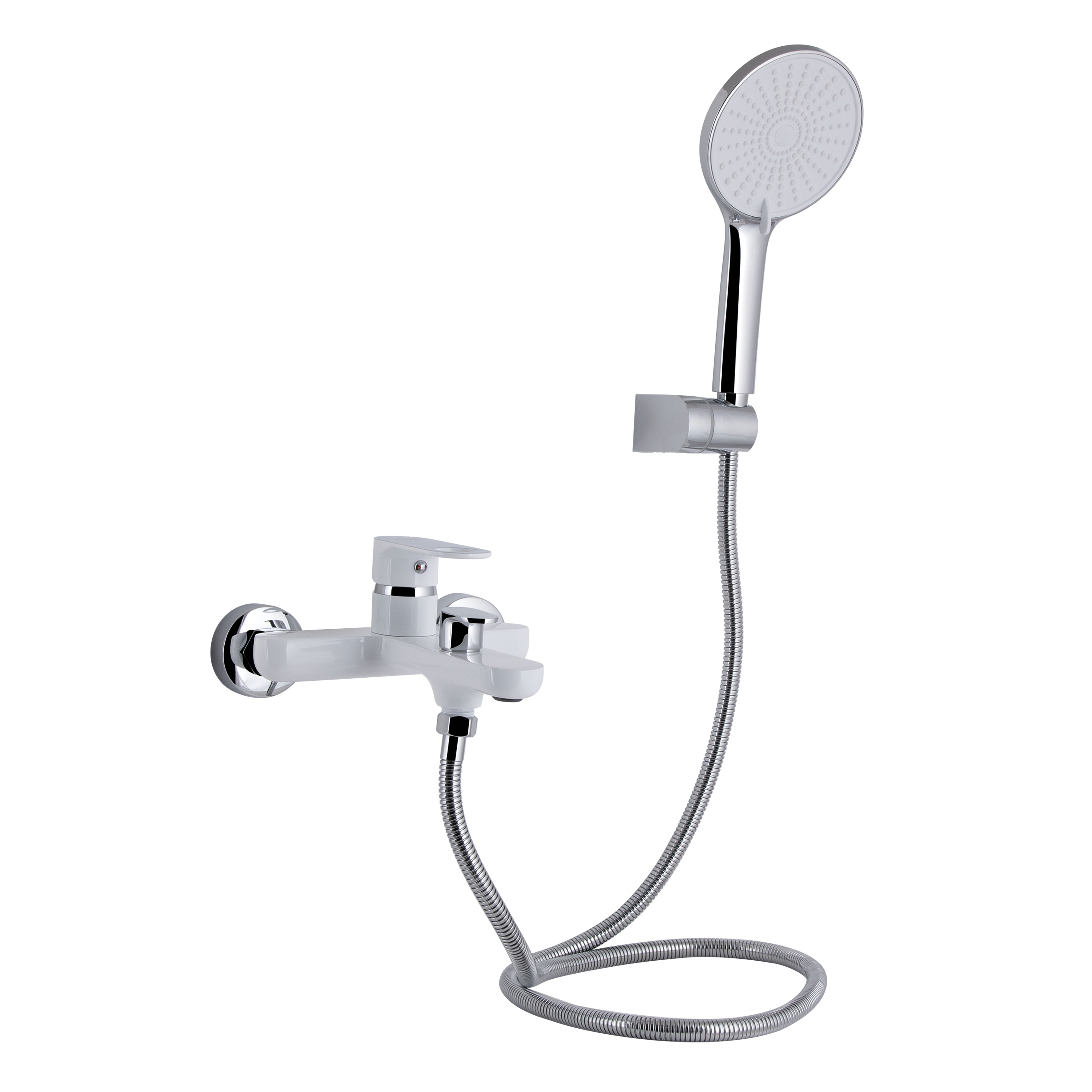 Змішувач для ванни Qtap Jay (з душовим гарнітуром) Chrome/White (QTJAY259CRW45553)