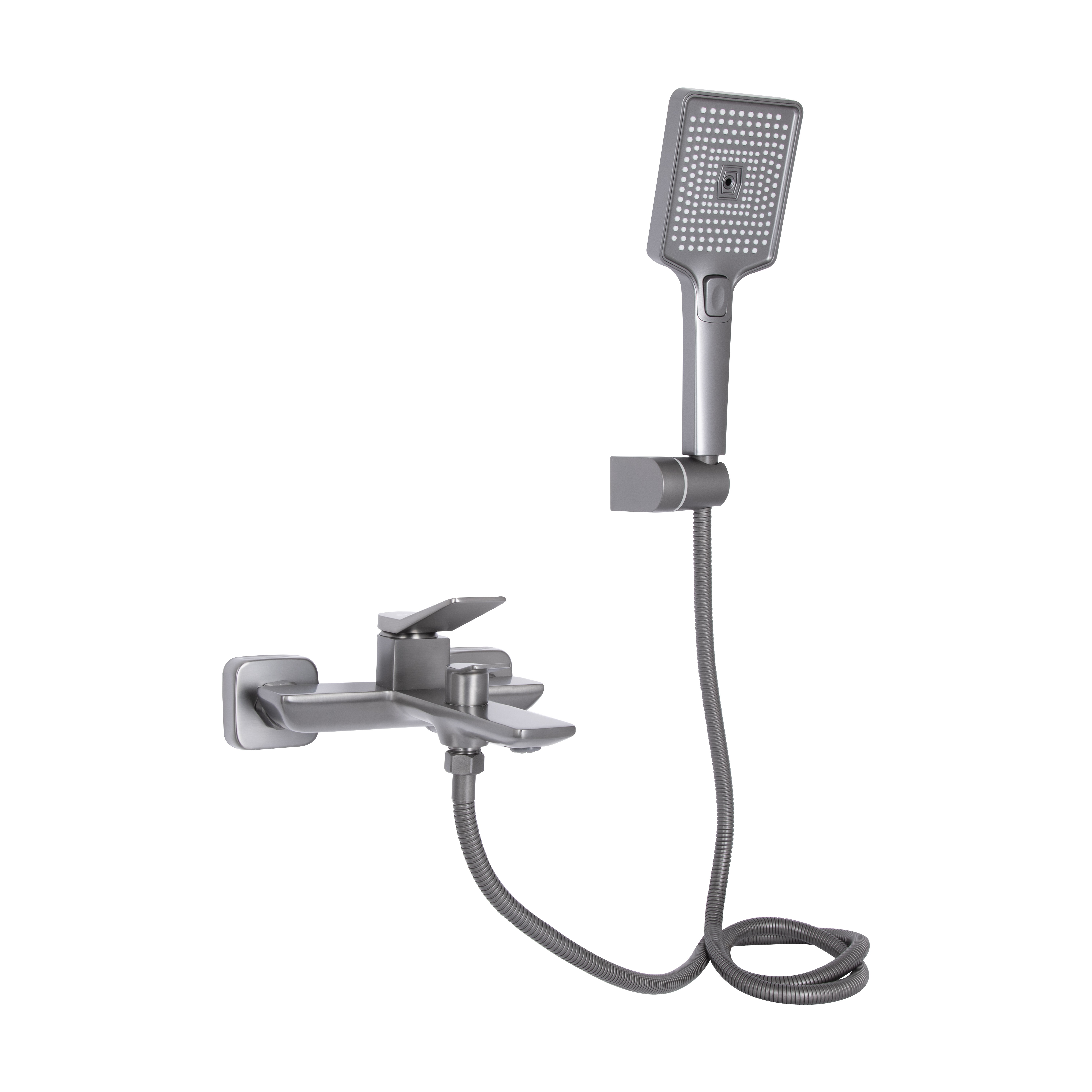 Змішувач для ванни Qtap Presto (з душовим гарнітуром) Gunmetal Black (QTPRE259GRP45584)