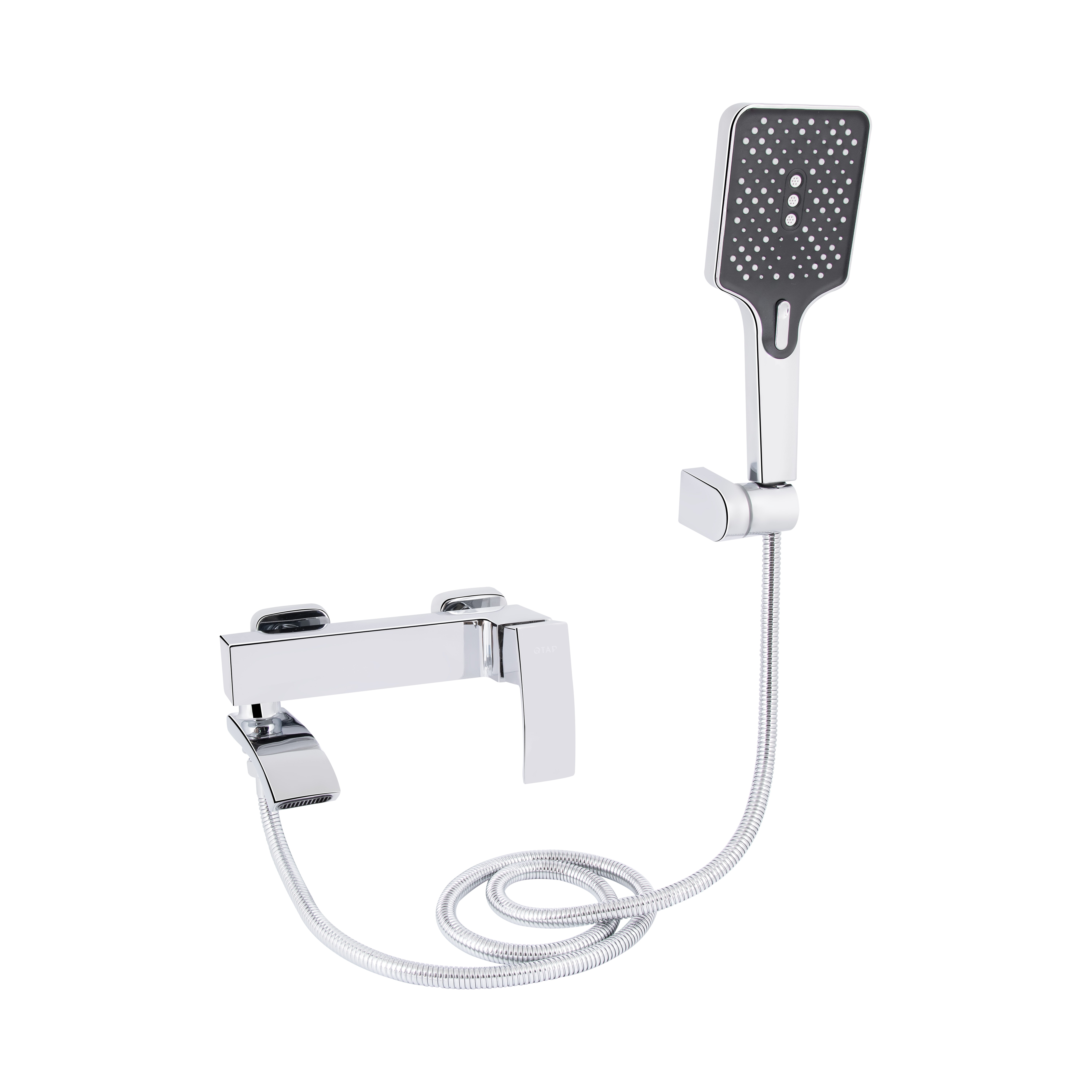 Змішувач для ванни Qtap Swan Cascada з поворотним виливом (з душовим гарнітуром) Chrome (QTSWA260CRM45565)
