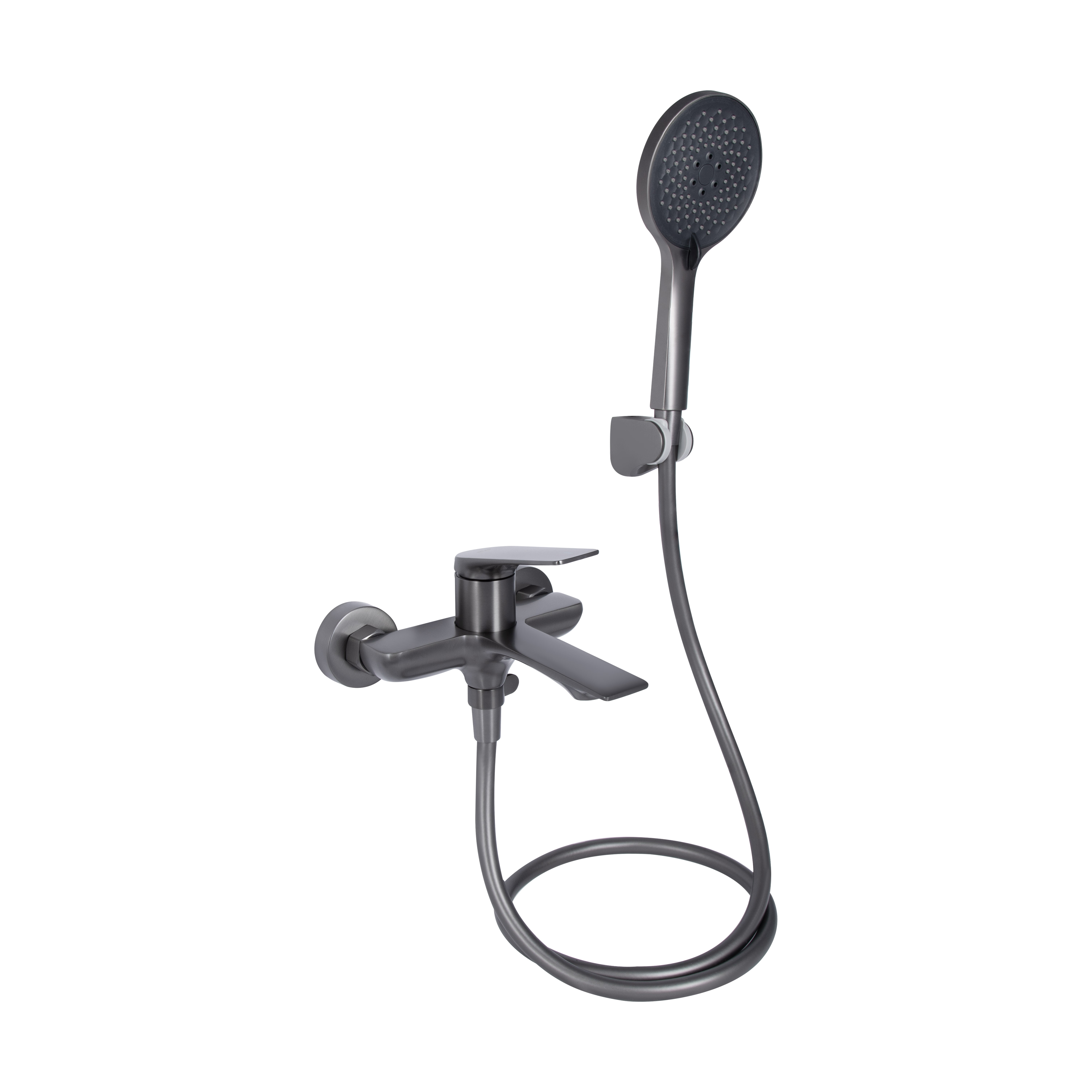 Змішувач для ванни Qtap Vlasta New (з душовим гарнітуром) Gunmetal Black PVD (QTVLA259GMB45643)