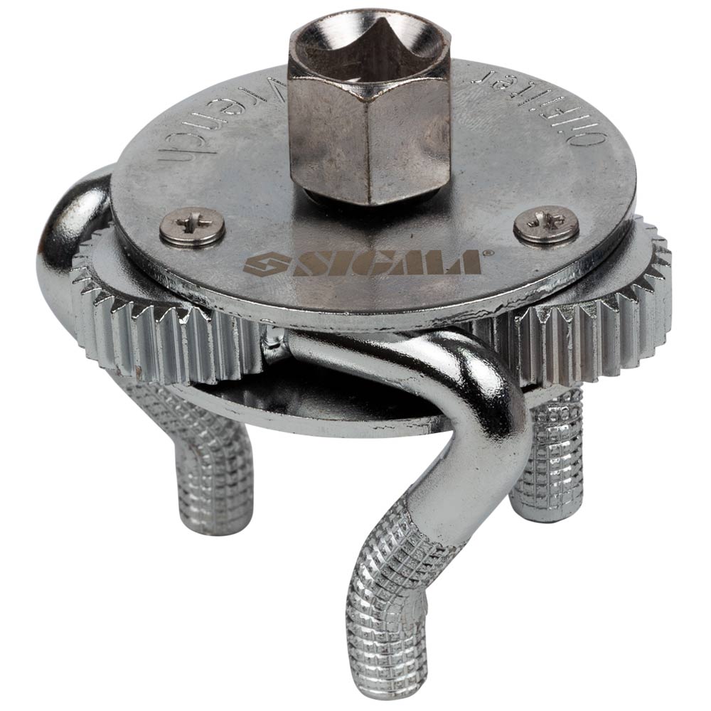 Съемник масляного фильтра Sigma "краб" Ø40-86 мм с круглым изогнутым захватом и адаптером 1/2"-3/8"