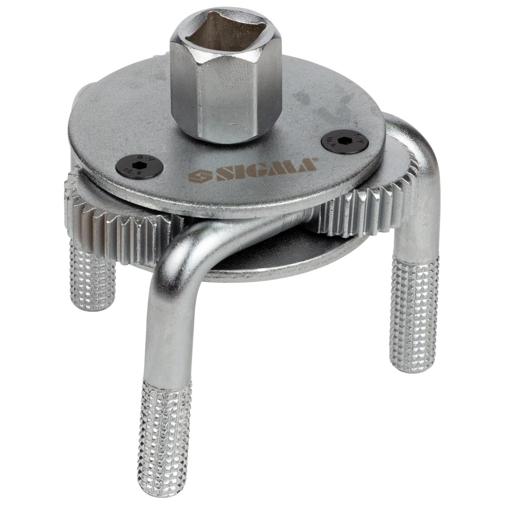 Съемник масляного фильтра Sigma "краб" Ø70-130 мм с круглым захватом и переходником 1/2"-3/8"